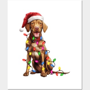 Christmas Vizsla Posters and Art